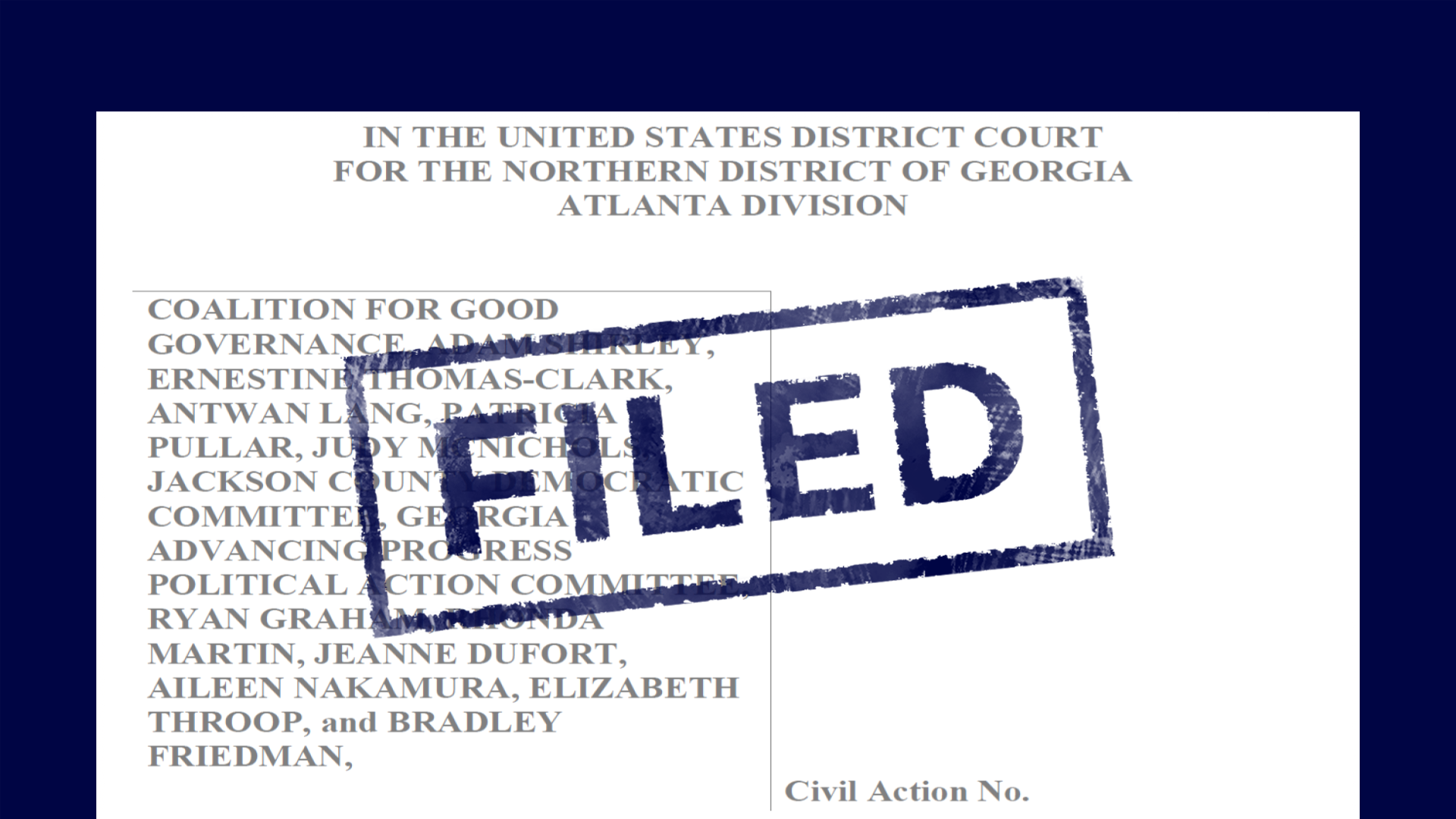 Court Cases - Georgia Voter Suppression Law (Coalition for Good