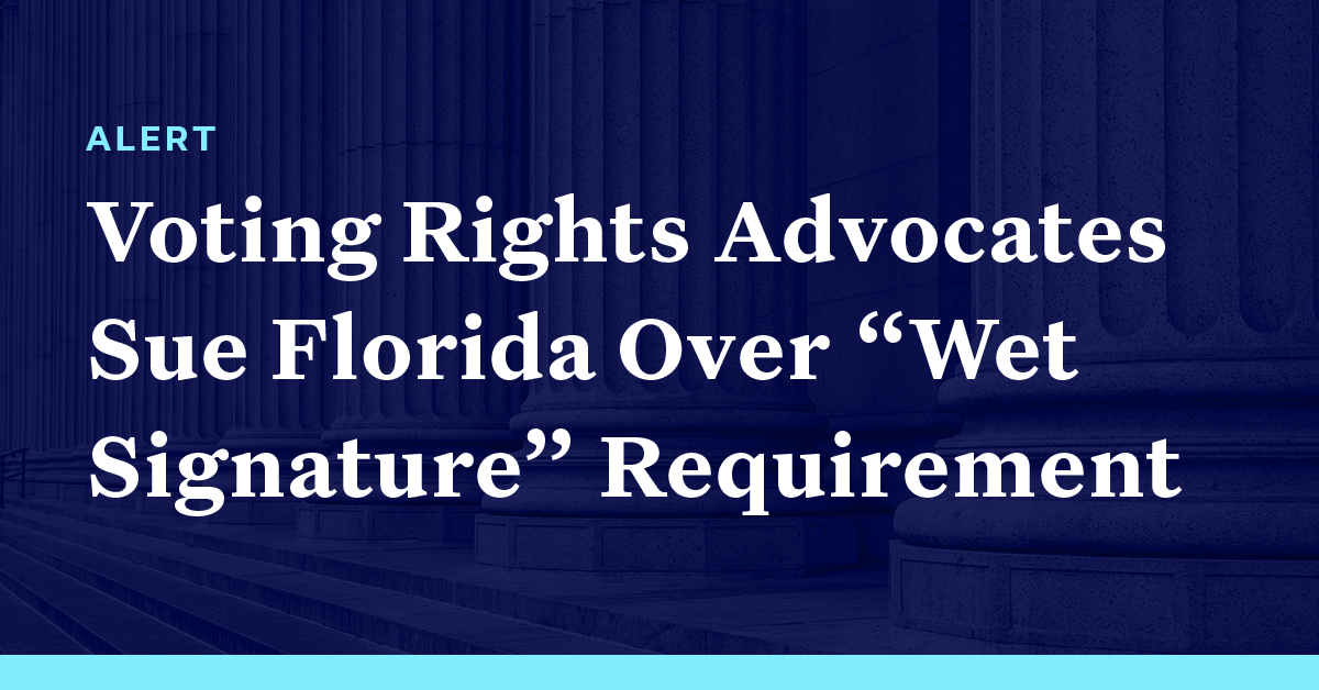 Voting Rights Advocates Sue Florida Over 