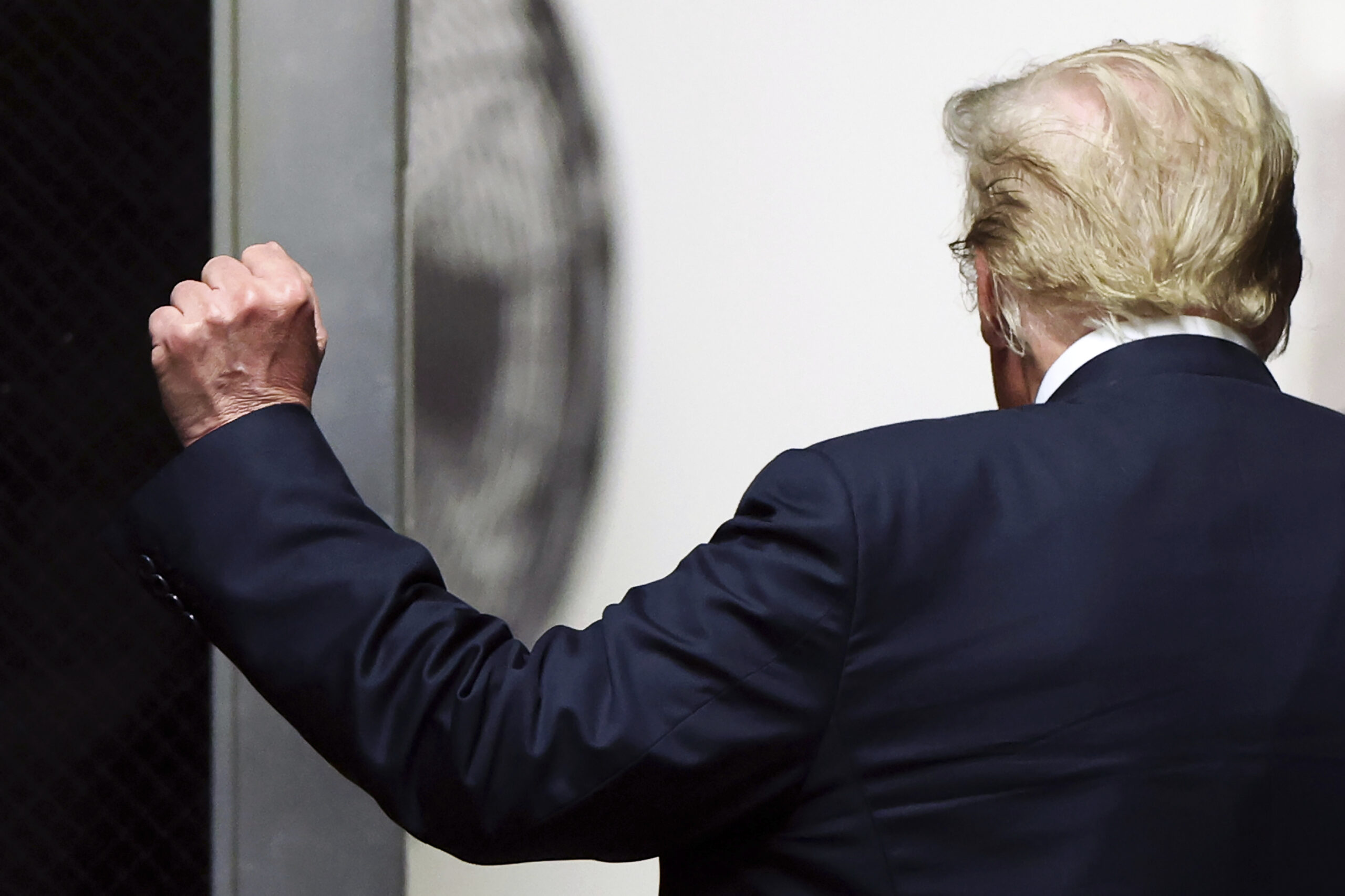 Former President Donald Trump walks to the courtroom at Manhattan criminal court in New York, Wednesday, May 29, 2024. (Charly Triballeau/Pool Photo via AP)